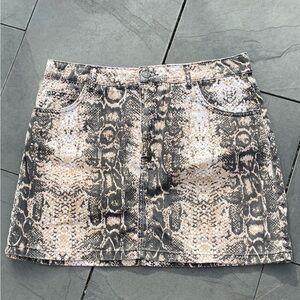 Top shop  brown snakeskin denim skirt size 10